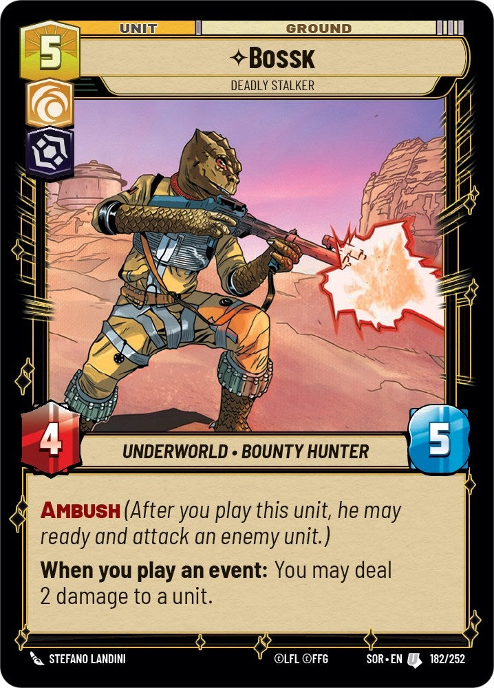Bossk - Deadly Stalker (182) (SOR) - Star Wars: Unlimited Single