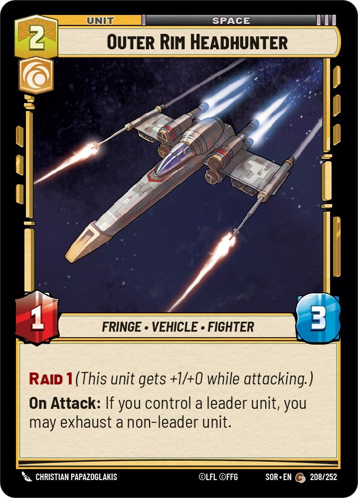 Outer Rim Headhunter (208) (SOR) - Star Wars: Unlimited Single