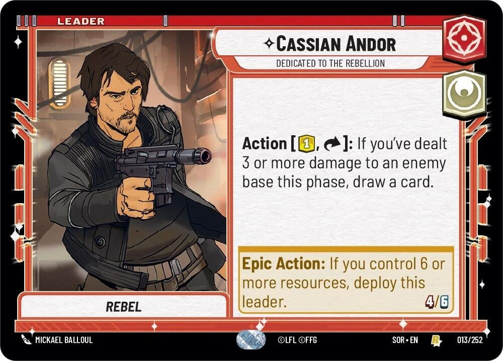 Cassian Andor - Dedicated to the Rebellion (13) (SOR) - Star Wars: Unlimited Single