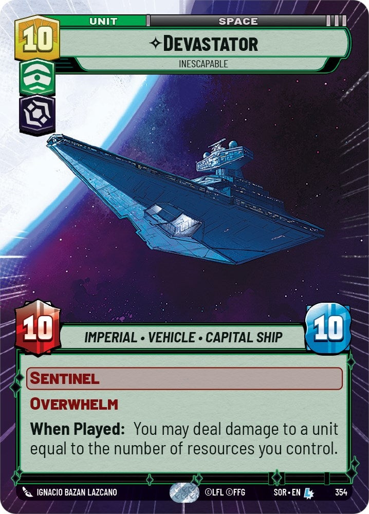 Devastator - Inescapable (Hyperspace) (354) (SOR) - Star Wars: Unlimited Single