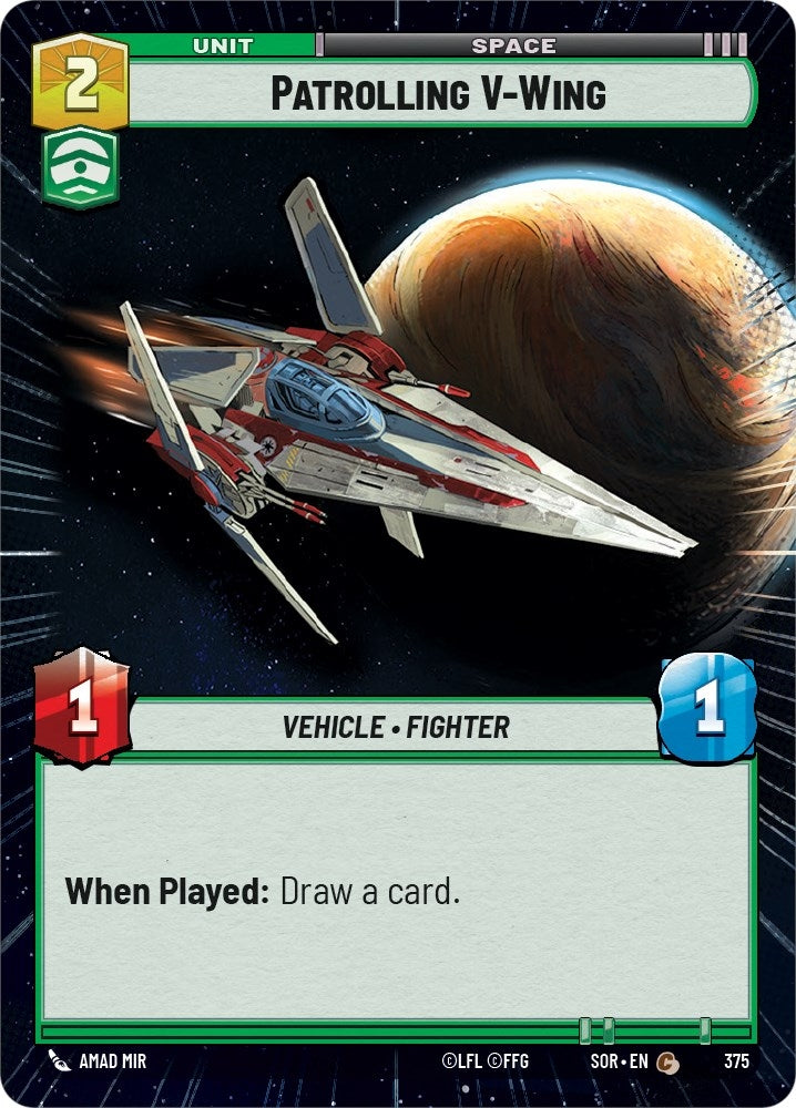 Patrolling V-Wing (Hyperspace) (375) (SOR) - Star Wars: Unlimited Single