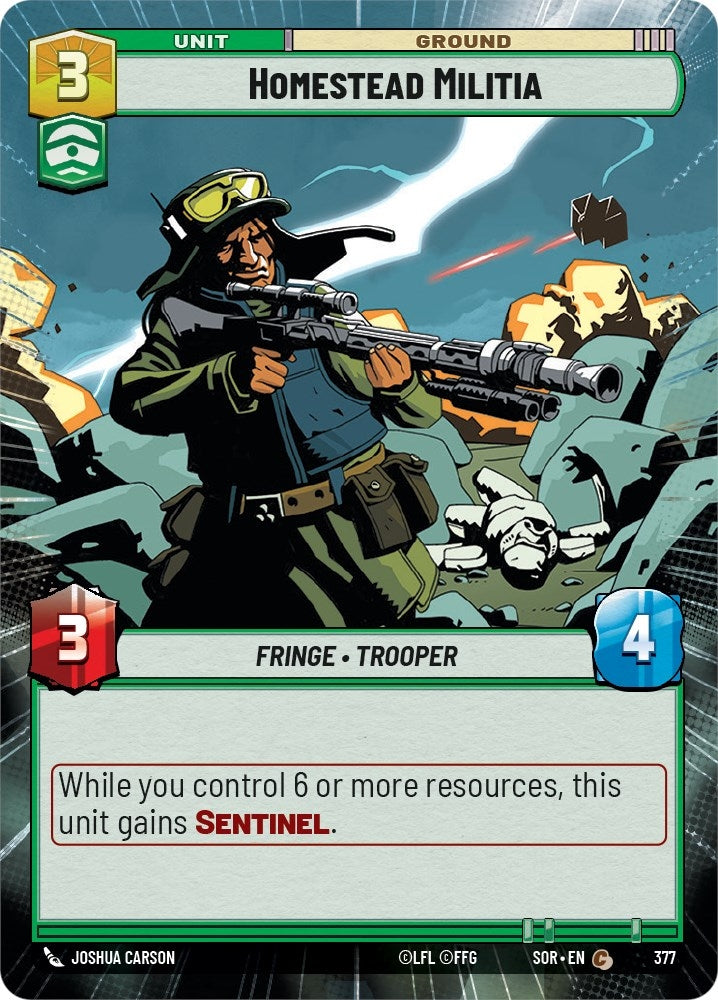 Homestead Militia (Hyperspace) (377) (SOR) - Star Wars: Unlimited Single