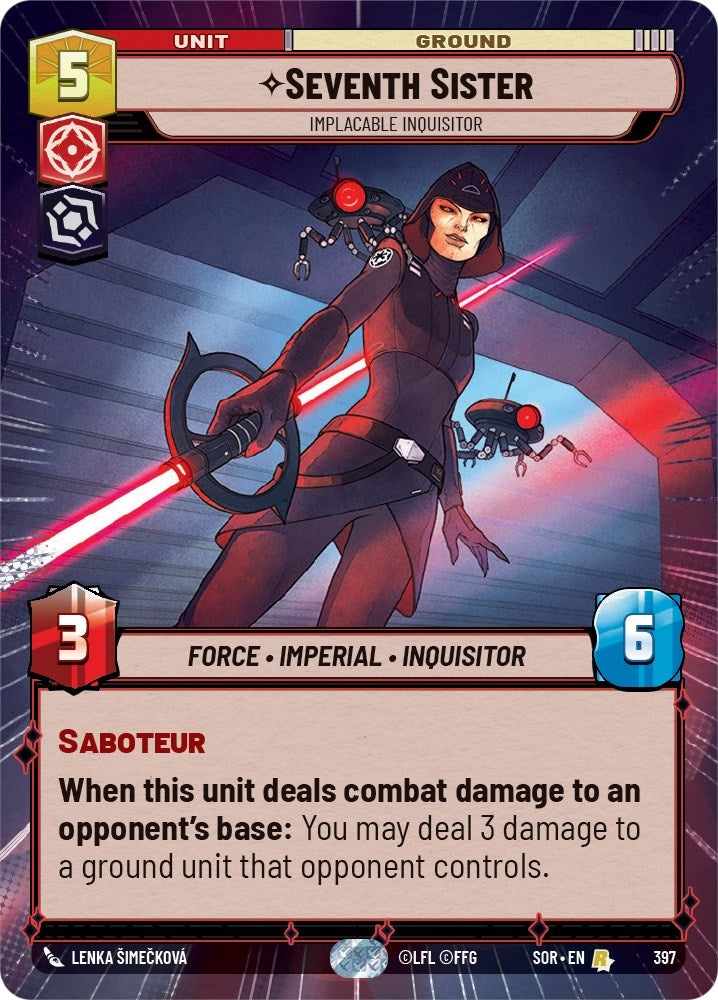 Seventh Sister - Implacable Inquisitor (Hyperspace) (397) (SOR) - Star Wars: Unlimited Single