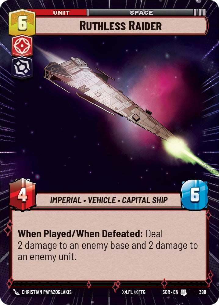 Ruthless Raider (Hyperspace) (398) (SOR) - Star Wars: Unlimited Single