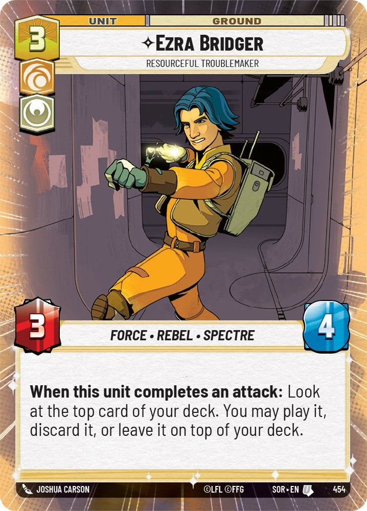 Ezra Bridger - Resourceful Troublemaker (Hyperspace) (454) (SOR) - Star Wars: Unlimited Single