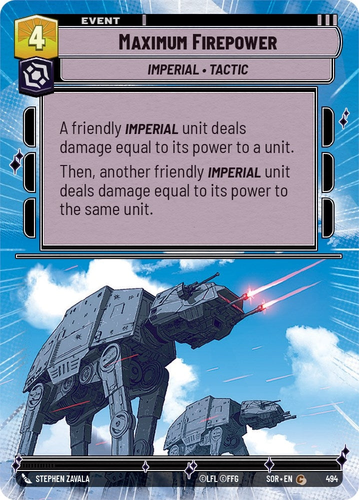 Maximum Firepower (Hyperspace) (494) (SOR) - Star Wars: Unlimited Single