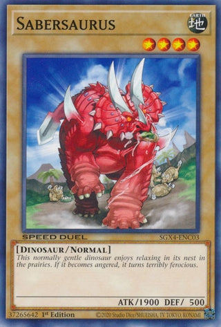 Sabersaurus (403) (SGX4) - YuGiOh Single