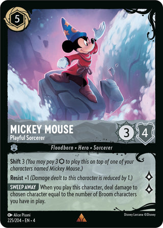 Mickey Mouse - Playful Sorcerer (225/204) (225) (Q1) - Disney Lorcana Single