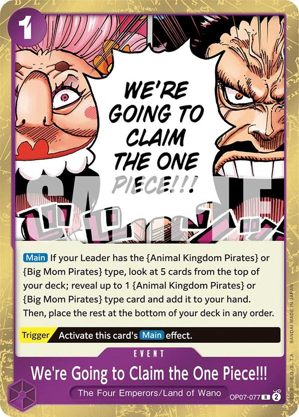 We’re Going to Claim the One Piece!!! (7077) (OP07) - One Piece Card Game Single