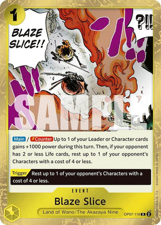 Blaze Slice (7116) (OP07) - One Piece Card Game Single