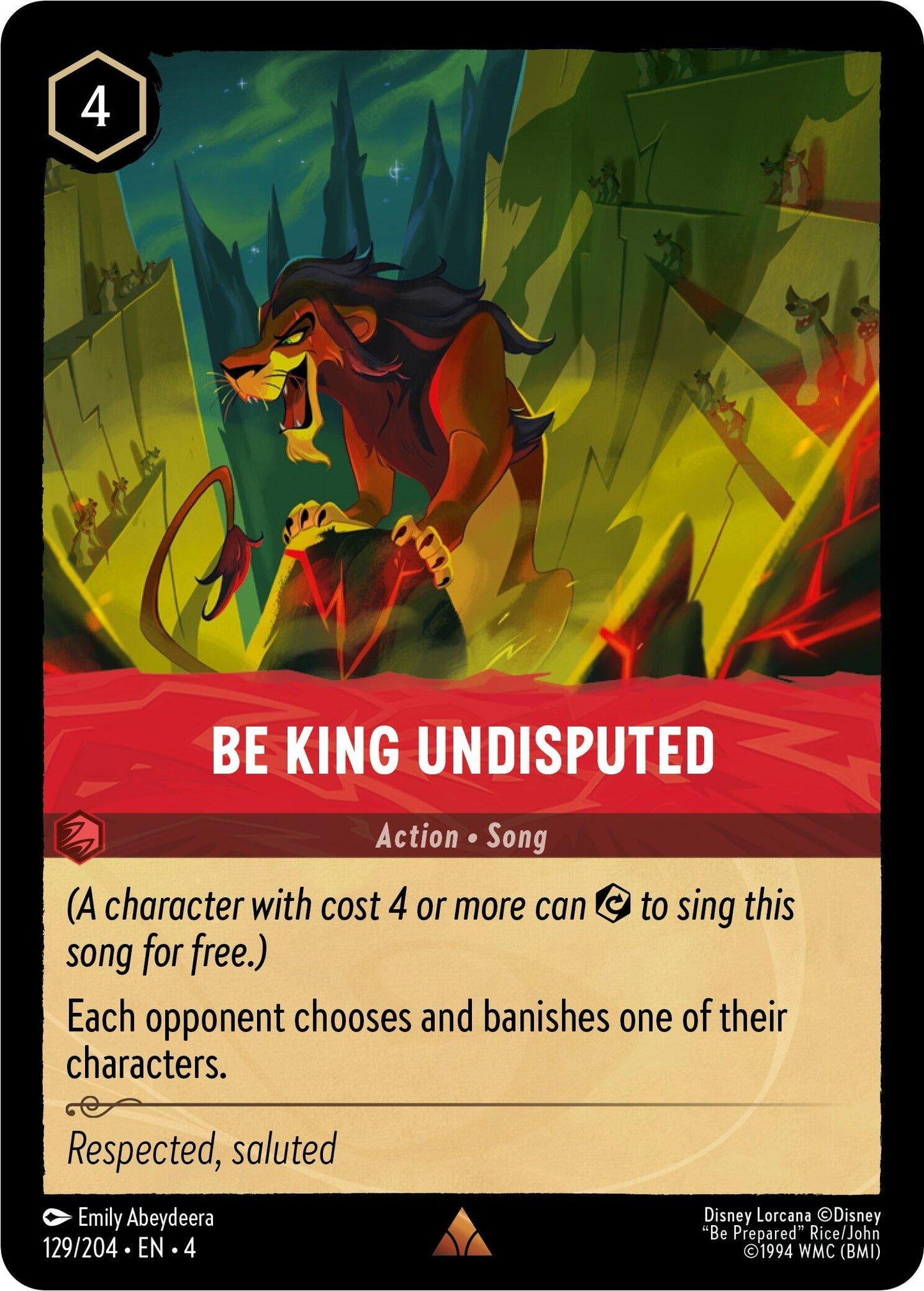 Be King Undisputed (129) (4) - Disney Lorcana Single