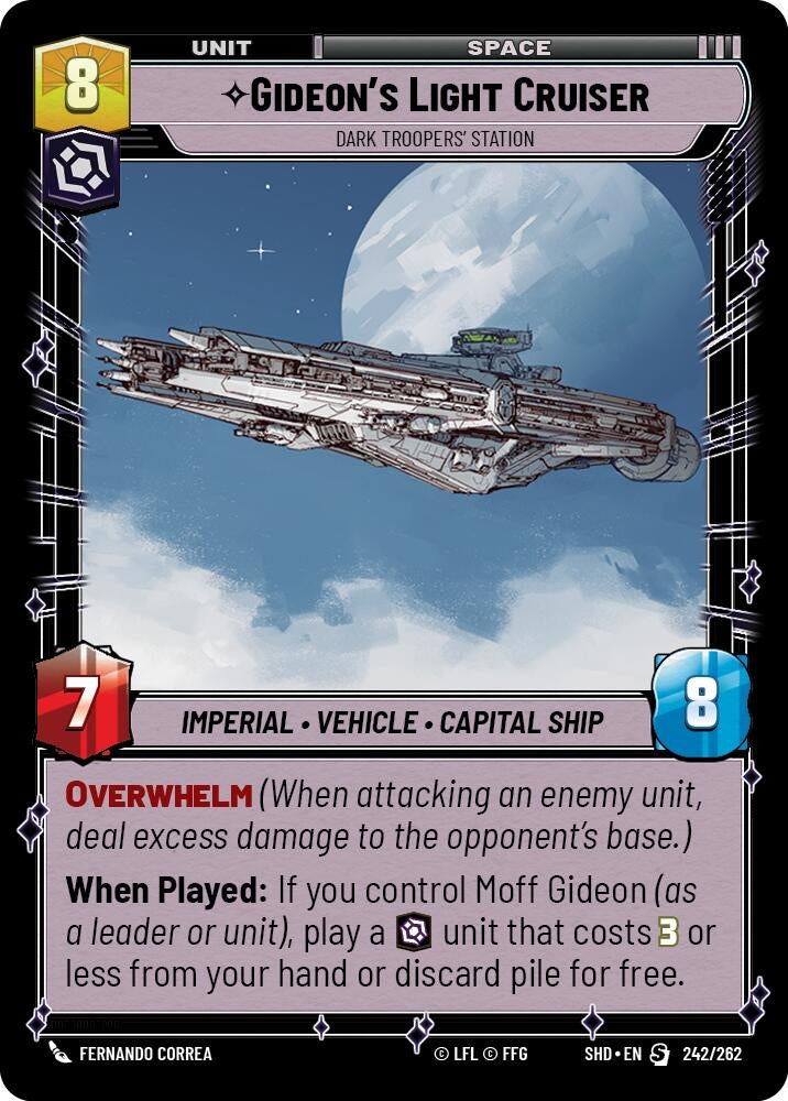 Gideon’s Light Cruiser - Dark Troopers’ Station (242) (SHD) - Star Wars: Unlimited Single