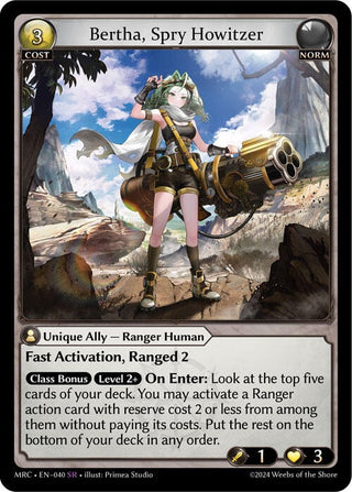 Image for Bertha, Spry Howitzer (040) (Mercurial Heart) - Grand Archive TCG