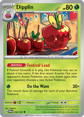 Image for Dipplin (018/167) (SV06: Twilight Masquerade) - Pokemon