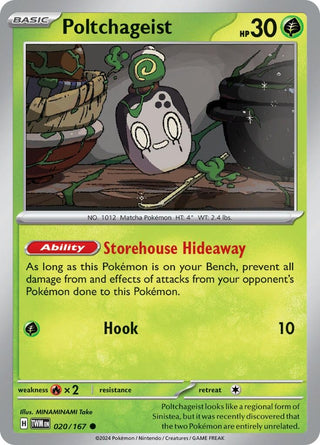 Image for Poltchageist (020/167) (SV06: Twilight Masquerade) - Pokemon