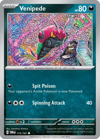Image for Venipede (115/167) (SV06: Twilight Masquerade) - Pokemon