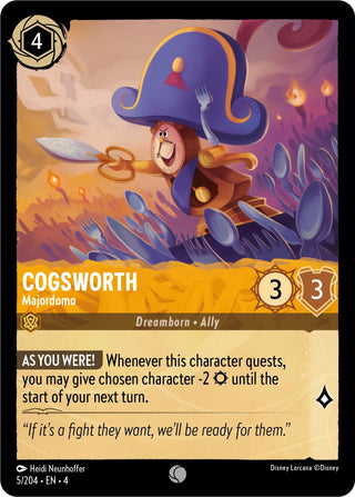 Cogsworth - Majordomo (5) (4) - Disney Lorcana Single