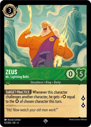 Zeus - Mr. Lightning Bolts (92) (4) - Disney Lorcana Single