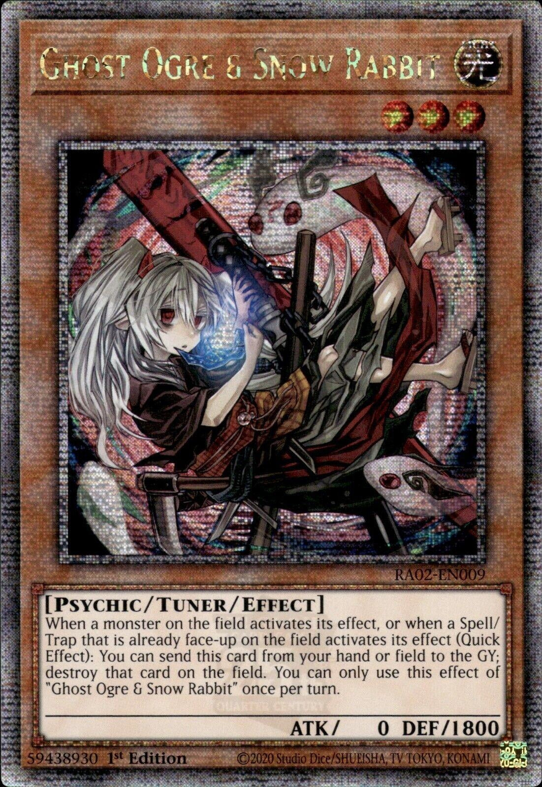 Ghost Ogre & Snow Rabbit (Alternate Art) (Quarter Century Secret Rare) (2009) (RA02) - YuGiOh Single