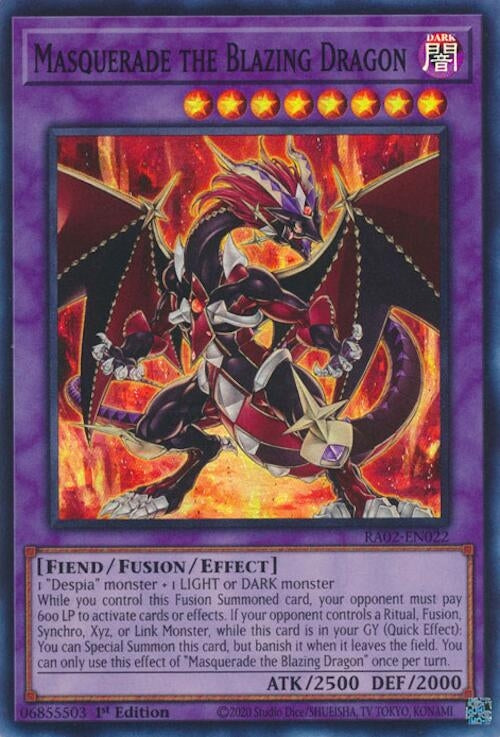 Masquerade the Blazing Dragon (2022) (RA02) - YuGiOh Single
