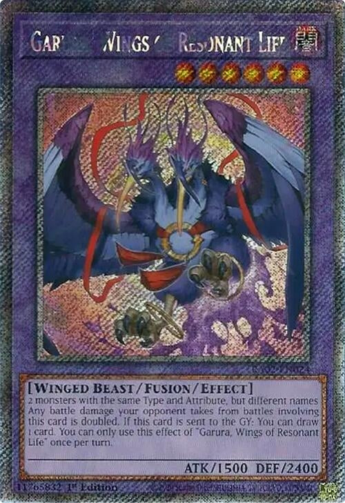 Garura Wings of Resonant Life (Platinum Secret Rare) (2024) (RA02) - YuGiOh Single