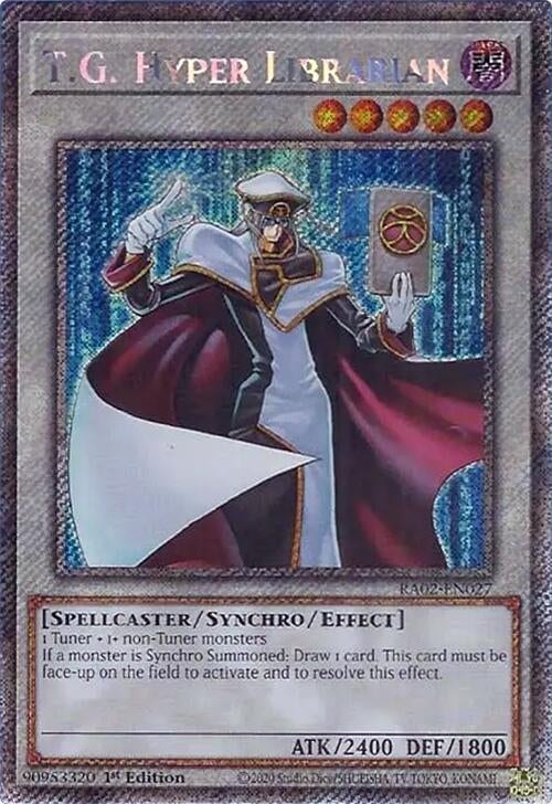 T.G. Hyper Librarian (Platinum Secret Rare) (2027) (RA02) - YuGiOh Single