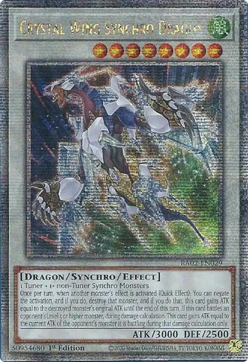 Crystal Wing Synchro Dragon (Quarter Century Secret Rare) (2029) (RA02) - YuGiOh Single