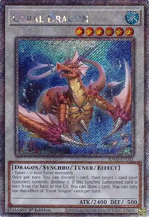 Coral Dragon (Platinum Secret Rare) (2031) (RA02) - YuGiOh Single