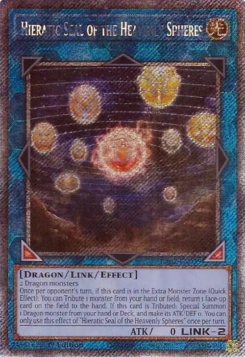 Hieratic Seal of the Heavenly Spheres (Platinum Secret Rare) (2039) (RA02) - YuGiOh Single