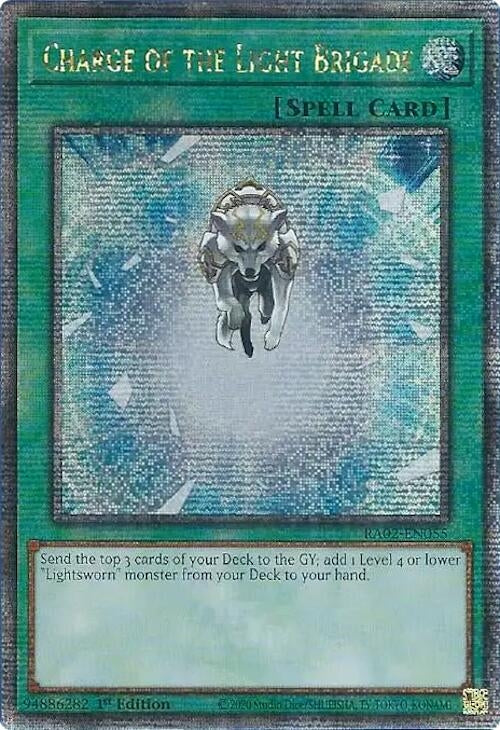 Charge of the Light Brigade (Quarter Century Secret Rare) (2055) (RA02) - YuGiOh Single