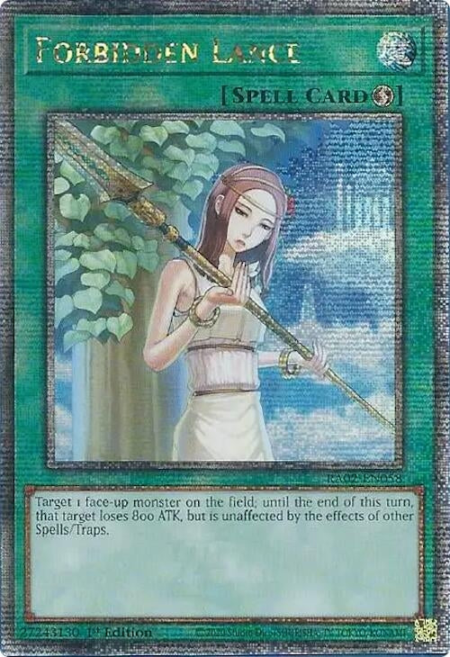 Forbidden Lance (Quarter Century Secret Rare) (2058) (RA02) - YuGiOh Single