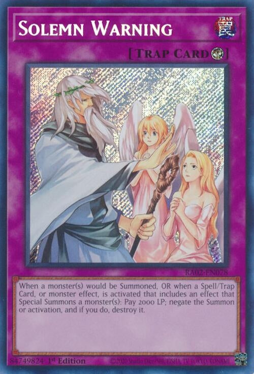 Solemn Warning (Secret Rare) (2078) (RA02) - YuGiOh Single