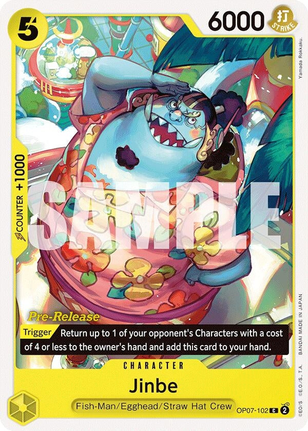 Jinbe (102) (7102) (OP07 PRE) - One Piece Card Game Single