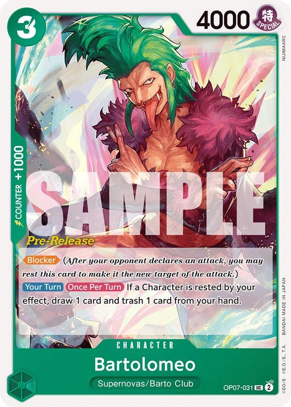 Bartolomeo (7031) (OP07 PRE) - One Piece Card Game Single