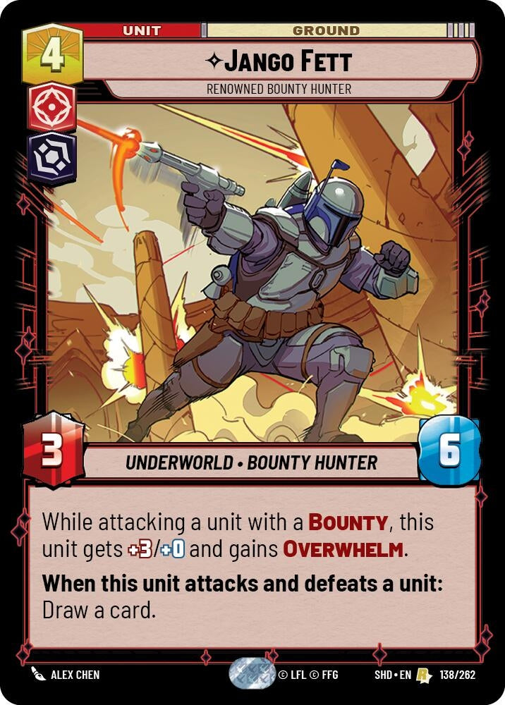 Jango Fett - Renowned Bounty Hunter (138) (SHD) - Star Wars: Unlimited Single