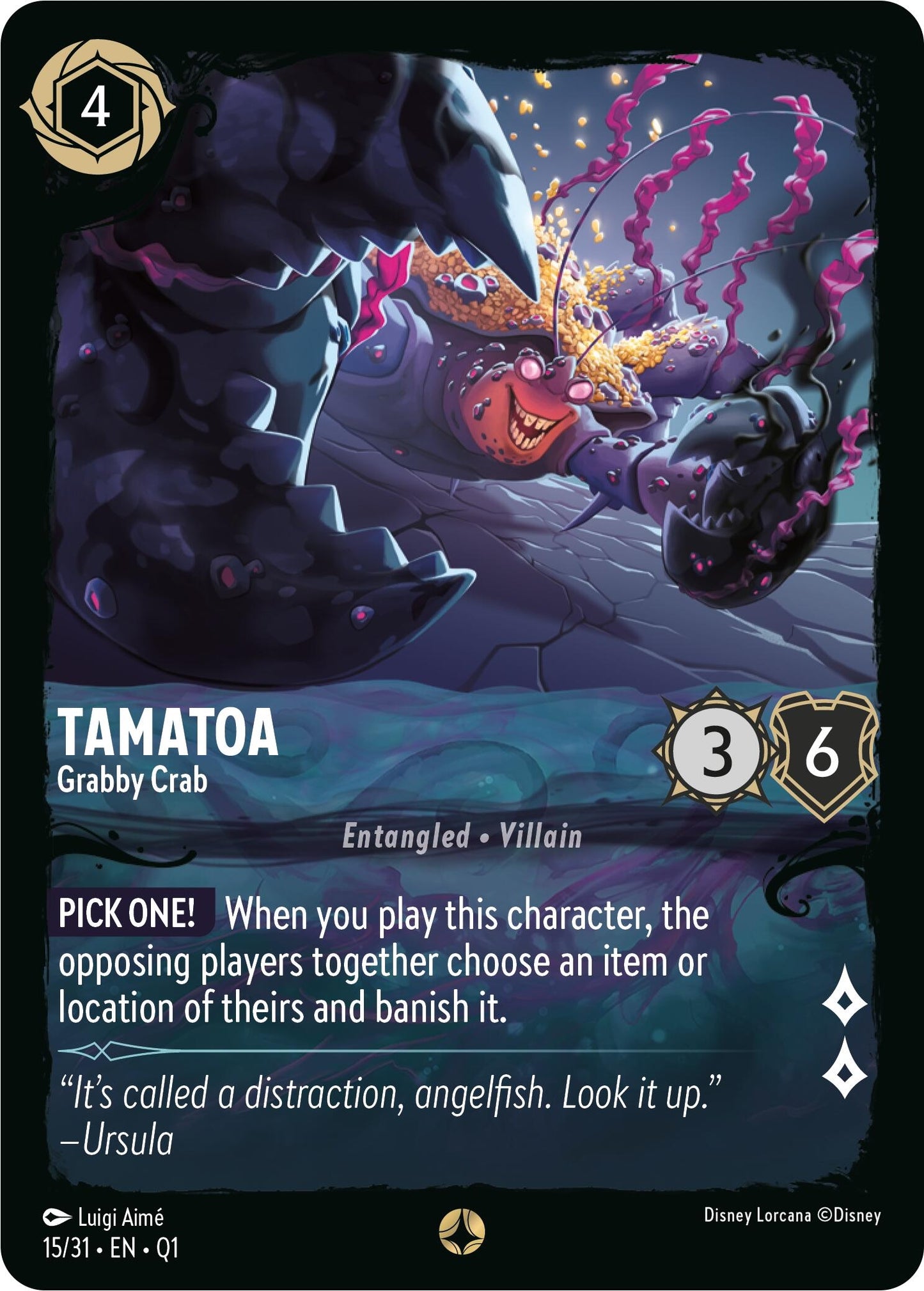 Tamatoa - Grabby Crab (15) (Q1) - Disney Lorcana Single