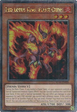 Red Lotus King Flame Crime (Quarter Century Secret Rare) (28) (BLTR) - YuGiOh Single