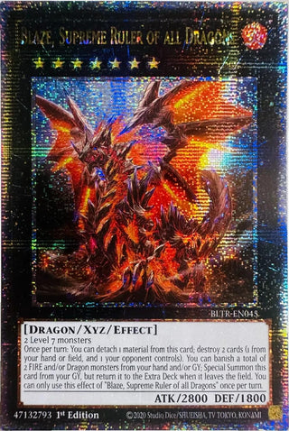 Blaze Supreme Ruler of all Dragons (Quarter Century Secret Rare) (45) (BLTR) - YuGiOh Single
