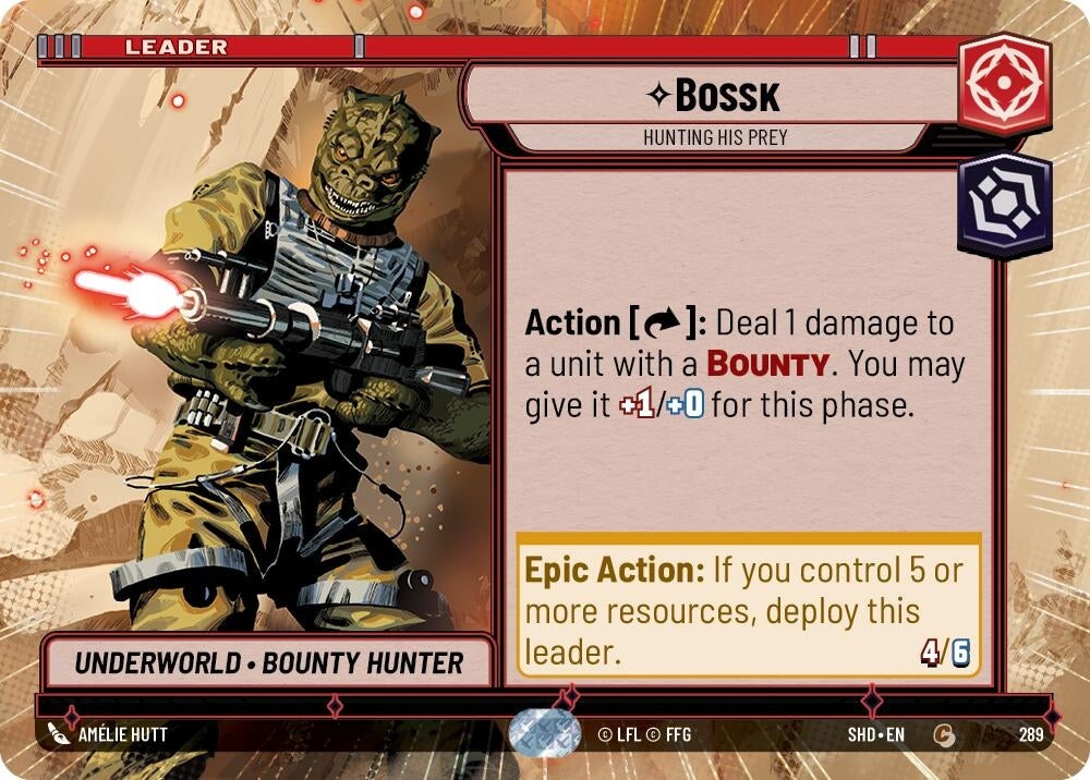 Bossk - Hunting His Prey (Hyperspace) (289) (SHD) - Star Wars: Unlimited Single