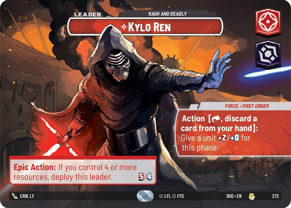 Kylo Ren - Rash and Deadly (Showcase) (273) (SHD) - Star Wars: Unlimited Single
