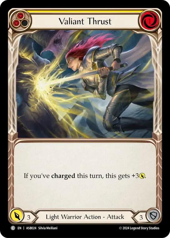 Image for Valiant Thrust (Yellow) (ASB024) - Flesh and Blood TCG