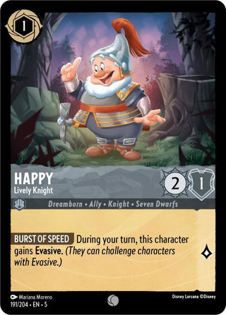 Happy - Lively Knight (191) (5) - Disney Lorcana Single