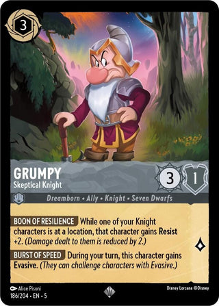 Grumpy - Skeptical Knight (186) (5) - Disney Lorcana Single