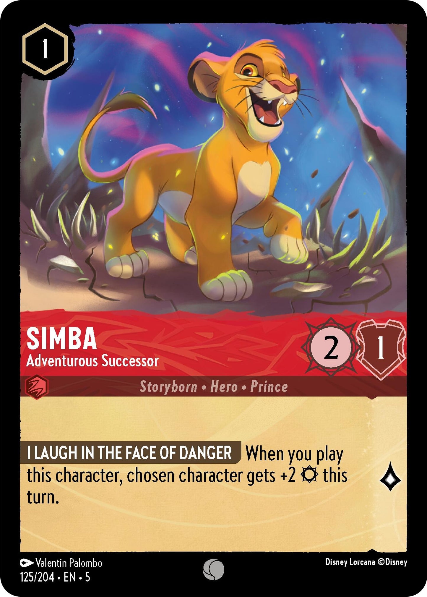 Simba - Adventurous Successor (125) (5) - Disney Lorcana Single