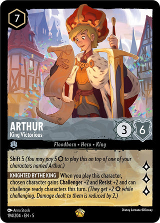 Arthur - King Victorious (194) (5) - Disney Lorcana Single