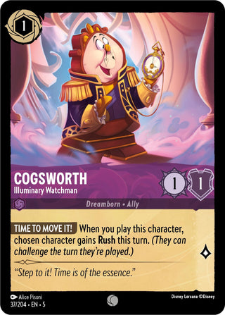 Cogsworth - Illuminary Watchman (37) (5) - Disney Lorcana Single