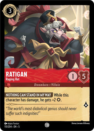 Ratigan - Raging Rat (113) (5) - Disney Lorcana Single
