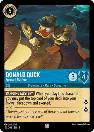 Donald Duck - Focused Flatfoot (155) (5) - Disney Lorcana Single