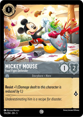 Mickey Mouse - Food Fight Defender (176) (5) - Disney Lorcana Single