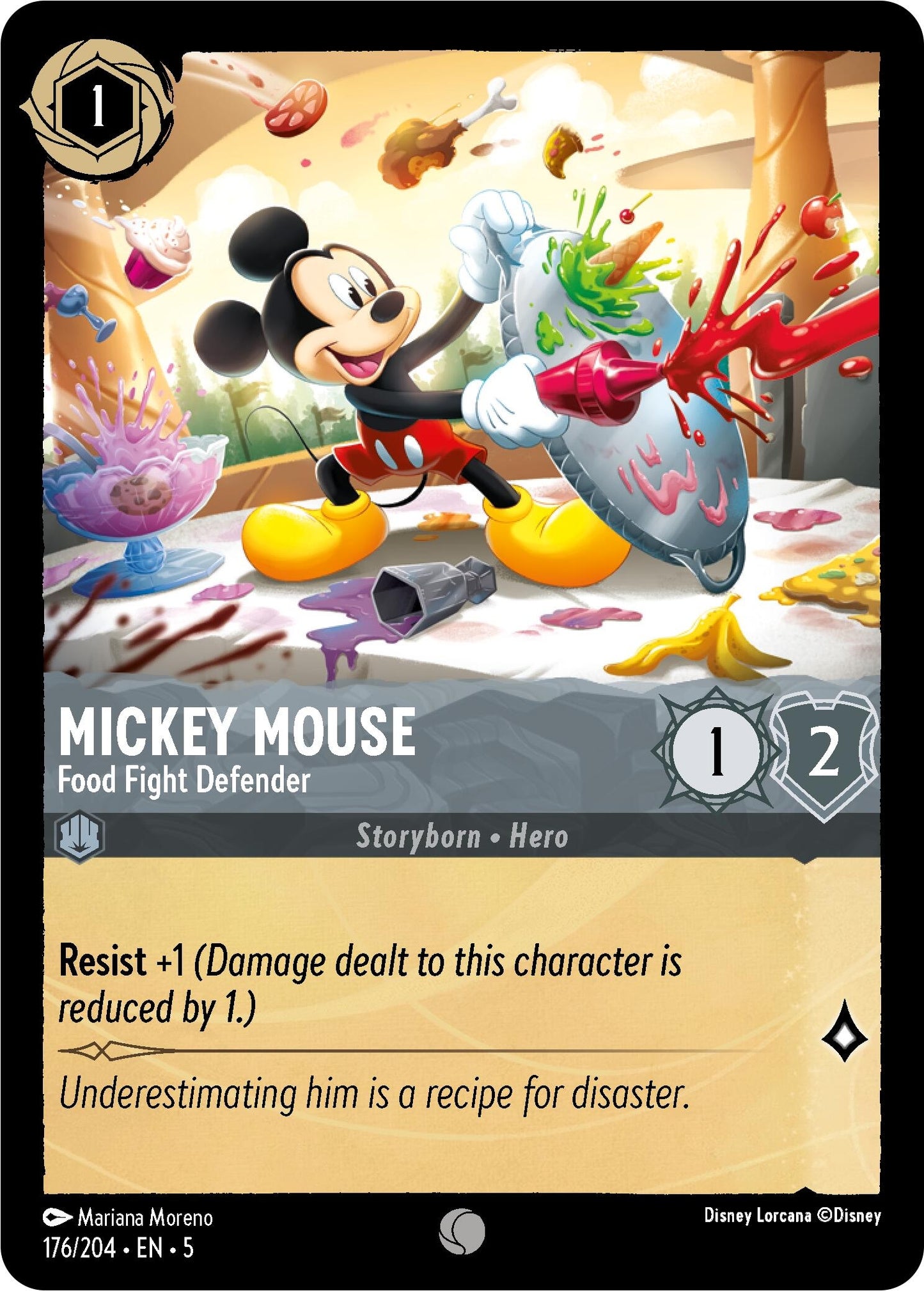 Mickey Mouse - Food Fight Defender (176) (5) - Disney Lorcana Single